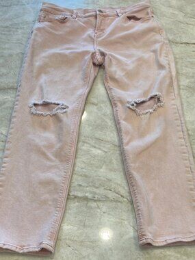 Old Navy | Powder Pink Distressed Boyfriend Jeans | Women's 6